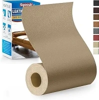 Leather Repair Patch Tape Kit, 4" x 63" Self Adhesive Leather Repair Patch for Furniture, Vinyl Leather Repair Kit for Car Seat, Chairs, Couch, Sofa, Boat Beige