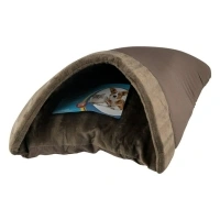 Aspen Pet Kitty Cave Pet Cat Bed, Brown