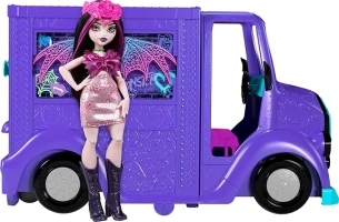 Monster High Draculaura Doll & Playset, Fangtastic Rockin’ Food Truck with Pullout Stage Transformation & 13+ Food & Music Themed Accessories