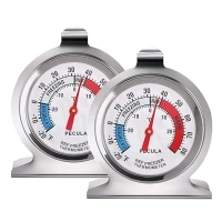 2 Pack Refrigerator Thermometer, -30~30°C/-20~80°F, Classic Fridge Analog Thermometer Large Dial with Red Indicator Thermometer for Freezer Refrigerator Cooler