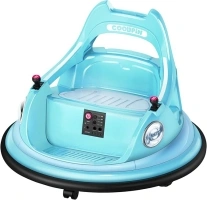 12V Electric Ride On Bumper Car for Toddlers W/Parent Remote Control, 360 Degree Spin, Lights, Music, 1.9MPH Max, ASTM Certified, 3-5 Years Old, Blue