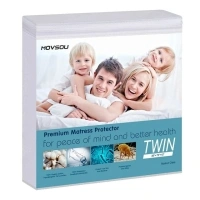 Waterproof Mattress Protector Twin Size - Cotton Hypoallergenic Breathable Mattress Pad Cover, 15” Deep Pocket, Vinyl Free - 39”x75”