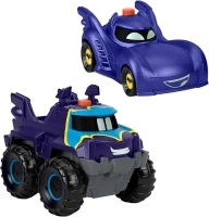 Fisher-Price DC Batwheels Light-Up 1:55 Scale Toy Cars 2-Pack, Bam The Batmobile and Buff, Preschool Pretend Play Ages 3+ Years