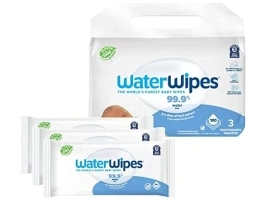 (3-pk) WaterWipes Plastic-Free Original Baby Wipes, 60 Count