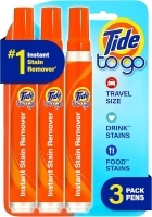 Tide Pen Stain Remover for Clothes, Tide To Go Pen, Instant Stain Remover Pen & Spot Cleaner, Portable & Travel-Friendly, Works on Food & Drink Stains, Fits in Purses & Bags, 3 Count (Pack of 1)