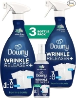 Downy Wrinkle Releaser Spray | All In One Wrinkle Release Spray, Odor Eliminator, Static Remover | Fabric Refresher & Ironing Aid for Clothes | 16.9 Fl Oz (Pack of 2) & 3 FL Oz, Crisp Linen Scent