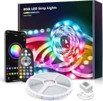 Fussion 130ft Smart LED Strip Lights Bluetooth with Remote, LED Lights for Bedroom with Remote Music Sync, Room Christmas Decoration(130ft APP+ Remote+ Mic Control)