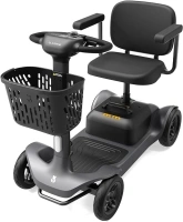 S1 Mobility Scooter for Adults, 4-Wheel Mobility Scooter - 25 Miles Range, 6 mph, Smart Safety Features, Good Legroom, Rotating Swivel Seat, Headlight, Basket, Charger Included