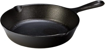 Lodge 8 Inch Cast Iron Pre-Seasoned Skillet – Signature Teardrop Handle - Use in the Oven, on the Stove, on the Grill, or Over a Campfire, Black