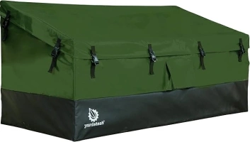 YardStash 143 Gallon Waterproof Deck Box, Portable Outdoor Storage Box for All Weather Tarpaulin Deck Box, Perfect for the Boat, Yard, Patio, or Camping – 143 Gallon, XL Green