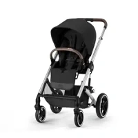 Cybex Balios S Lux Toddler and Baby Stroller with Reversible Seat, Unique One-Pull Harness, and Multiple Recline - Travel System Ready, with One Hand Fold, Silver Frame/Moon Black Seat