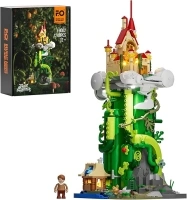 FUNWHOLE Lighting Building Bricks Set - Jack and The Beanstalk Construction Building Model Set 1248 PCS for Teen and Adults with LED Lighting Kit