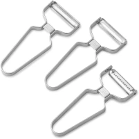 All Stainless Steel Vegetable Peelers for Kitchen,3-Pack Potato Peeler Julienne Peeler Set for Fruit,Cucumber,Kiwifruit,Apple,Sturdy Y Peelers Dishwasher Safe,Carrot Slicer