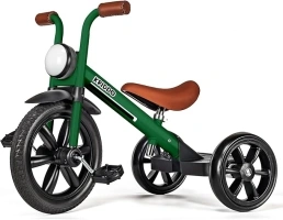 KRIDDO Kids Tricycles Age 2 Years to 5 Years, 12 Inch Puncture Free Rubber Wheel w Front Light, Adjustable Seat Height, Gift Toddler Tricycles for 2-5 Year Olds, Trikes for Toddlers, Green