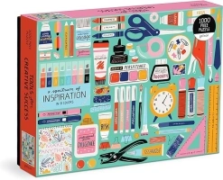 Galison Tools for Creative Business – 1000 Piece Puzzle Fun and Challenging Activity with Bright and Bold Artwork of Inspirational Stationery Supplies for Adults and Families