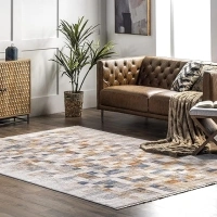 nuLOOM Mindy Faded Contemporary Tiles Fringe Area Rug, 4