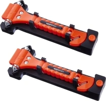 Amazon Basics Emergency Seat Belt Cutter and Window Hammer Tool, Car Accessories, 2 Pack, SW-835