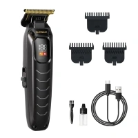 SUPRENT Hair Trimmers for Men - Cordless Zero-gapped Beard Hair Trimmer with LED Display, High-Performance Rechargeable Trimmer for Home Use with Titanium Blades