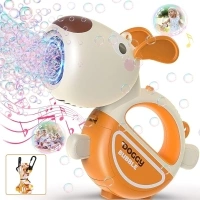 Bubble Gun with Handle & Lanyard, Portable Automatic Dog Bubble Machine Gun for Toddlers Kids 1-3 4-8 with Lights Music, 360°Leak Proof Bubble Blower for Birthday Girls Boys Pet Gifts