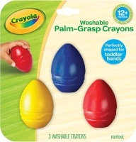 Crayola My First Palm Grasp Crayons, 3 Count, Washable Toddler Crayons, Age 12 Months & Up