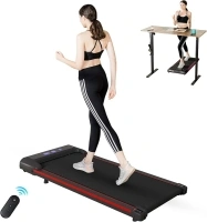 COMHOMA Walking Pad Treadmill,Under Desk Treadmill for Home Office, Portable Treadmill with Remote Control LED Display, Jogging Machine with 300 lb Weight Capacity