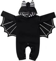 Newborn Baby Boy Girl Halloween Cosplay Bat Outfit Hooded Romper Jumpsuit My First Halloween Infant Boy Hooded Playsuit