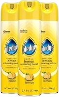 Pledge Expert Care Wood Polish Spray, Shines and Protects, Removes Fingerprints, Lemon, 9.7 oz (Pack of 3)