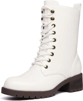 DREAM PAIRS Lace-up Combat Boots Mid-calf Military Winter Boot for Women