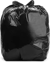 Aluf Plastics RL-3339XH 33 Gallon Trash Can Liners (100 Count) - 33" x 39" - Thick 1.5 MIL Equivalent Black Trash Bags for Bathroom, Kitchen, Office, Industrial, Commercial, Recycling and More