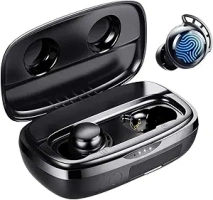 Tribit Wireless Earbuds, 110H Playtime Bluetooth 5.3 IPX8 Waterproof Touch Control True Wireless Bluetooth Earbuds with Mic Earphones in-Ear Deep Bass Built-in Mic Bluetooth Headphones, FlyBuds 3