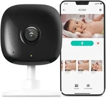 Kasa Smart 2K QHD Indoor Security Camera, Person/Baby Crying/Motion Detection, 2-Way Audio, 30Ft. Night Vision, Cloud/SD Card Storage(Up to 256 GB), Works with Alexa & Google Home (KC400)