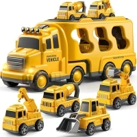 Truck Toys for 3 4 5 6 Years Old Boys, Toddler Car Toys for Toddler Boys Ages 3-5, Construction Toys Car Carrier Vehicle Toy Set, Kids Toys Truck Set for Age 3-9