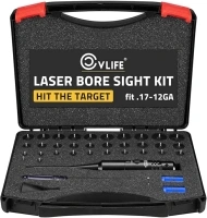 CVLIFE Professional Laser Bore Sight Kit with 32 Adapters fit 0.17 to 12GA Calibers, Red or Green Bright Bore Sighter Laser with Button Switch, Powerful Support for Hunting