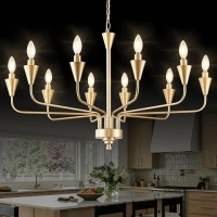 Gold 10 Lights Metal Chandelier 36