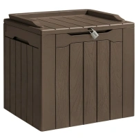 Homall 31 Gallon Outdoor Deck Box In Resin with Seat, Brown