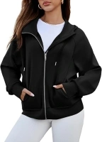 Glamaker Womens Zip Up Sweatshirt Casual Lightweight Hoodies Hooded Workout Jackets Fall Outfits 2024 with Pockets