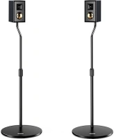 Perlegear Height-Adjustable Speaker Stand Pair, Surround Sound Speaker Stands for Small Bookshelf, Satellite Speakers, and Studio Monitors, 28” to 38” Adjustable Height Floor Speaker Stand, PGSS11