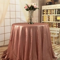 Trlyc Round Sequin Tablecloth - 108" Blush Glitter Sequin Tablecloth Sparkly Table Cloths for Party Wedding Baby Shower Party Decorations