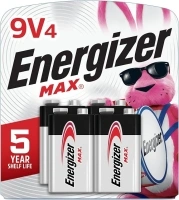 Energizer MAX 9V Batteries (4 Pack), 9 Volt Alkaline Batteries - Packaging May Vary