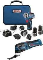 BOSCH GXL12V-270B22 12V Max 2-Tool Combo Kit with Chameleon Drill/Driver Featuring 5-In-1 Flexiclick® System and Starlock® Oscillating Multi-Tool