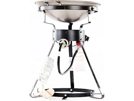 King Kooker 24WC 12" Portable Propane Outdoor Cooker with Wok, 18.5" L x 8" H x 18.5" W,