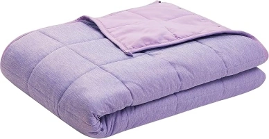 Satwip Cooling Weighted Blanket 12 Pounds Cool Moire Jersey Twin Size Bed Blanket for Hot Sleeper with Soft Breathable Sanded, 48 x 72 inches, Purple