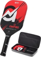 A11N Empire Edgeless Pickleball Paddle – Carbon Fiber Paddle with Longer Handle Design for Double-Handed Backhand & SuperGrit Surface Texture Technology, PowerMax – Elongated Shape