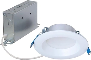 HALO 4-inch Canless LED Recessed Light Selectable 3000K, 4000K, 5000K CCT 600 Lumens – White