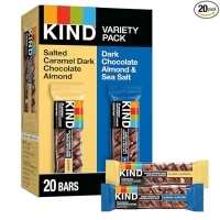 KIND Bars, Variety Pack, Salted Caramel Dark Chocolate Almond/Dark Chocolate Almond & Sea Salt, Gluten Free, Healthy Snacks, 20 Count