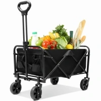 Fenbeli Multi-Purpose Big Bucket Cart, Black Wagon, 25 inches in Height