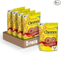 Cheerios Whole Grain Oats Gluten-Free Breakfast Cereal, 2.2 oz Pouch (Pack of 5)
