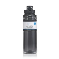 Mainstays 32 fl oz Rich Black Solid Print Plastic Water Bottle with Wide Mouth Lid