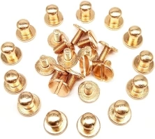 YICBOR 60pcs/Pack 5x8x8mm Alloy Screw Knob Rivets Handmade Crafts ZD-015 for Belt Shoes Watchband Metal Silver/Black/Bronze/Gold (Gold)