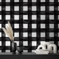 Peel and Stick Wallpaper Black and White Modern Wall Paper Checkered Peel and Stick Removable Contact Paper Self Adhesive Wallpapers for Bedroom Bathroom Shelf Liner Vinyl 17.3" x 78.7"